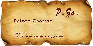 Printz Zsanett névjegykártya